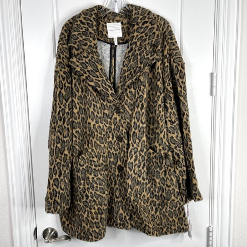 AVEC LES FILLES Soft Swing Car Coat NEW SIze 3X Leopard Animal Print